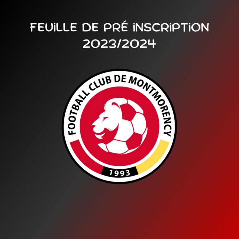 FORMULAIRE DE PRÉ INSCRIPTION 2023/2024